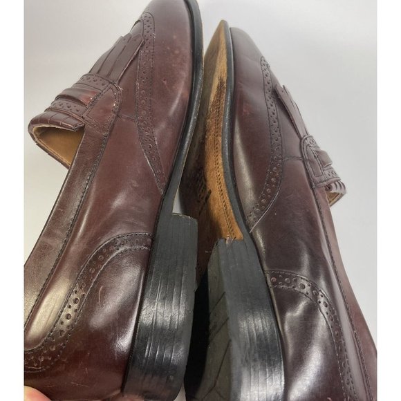 J&M Limited Formal Shoes Mens Burgundy Leather Tassel Wingtip Size  US 12M - Picture 7 of 12
